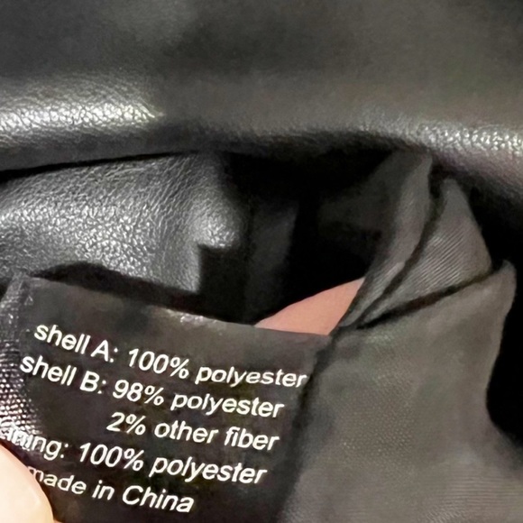 Lane Bryant Moto Jacket with Tweed Contrasting
Sleeves Buckle Belt faux Leather - Picture 5 of 8